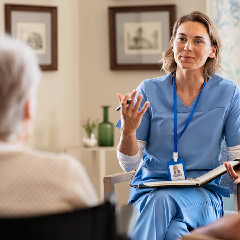 Preventive Measures case study - psychologist meets with elderly couple in their home