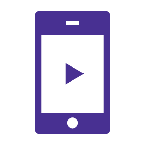 Streaming video on a mobile device - blue icon