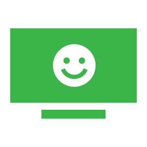 tv with smiling face icon