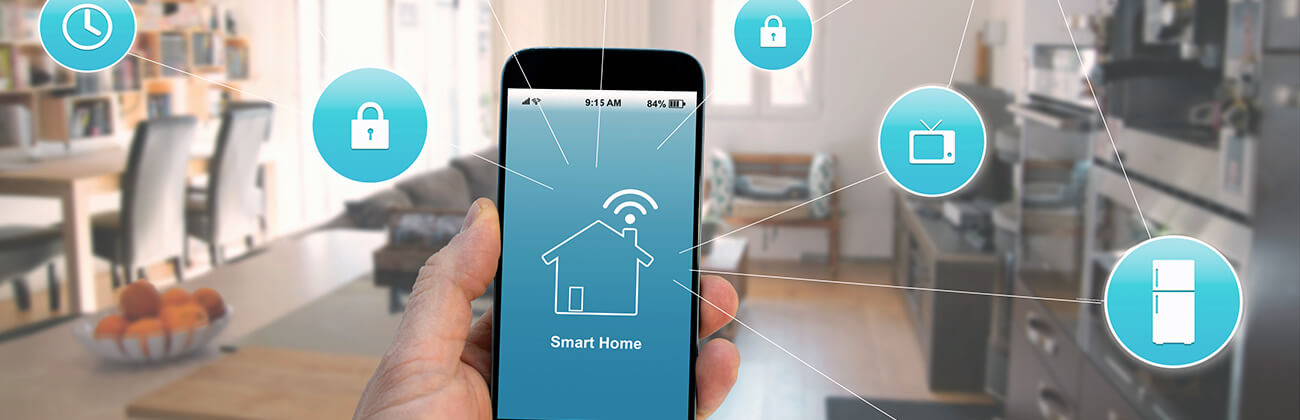 home automation displayed from phone