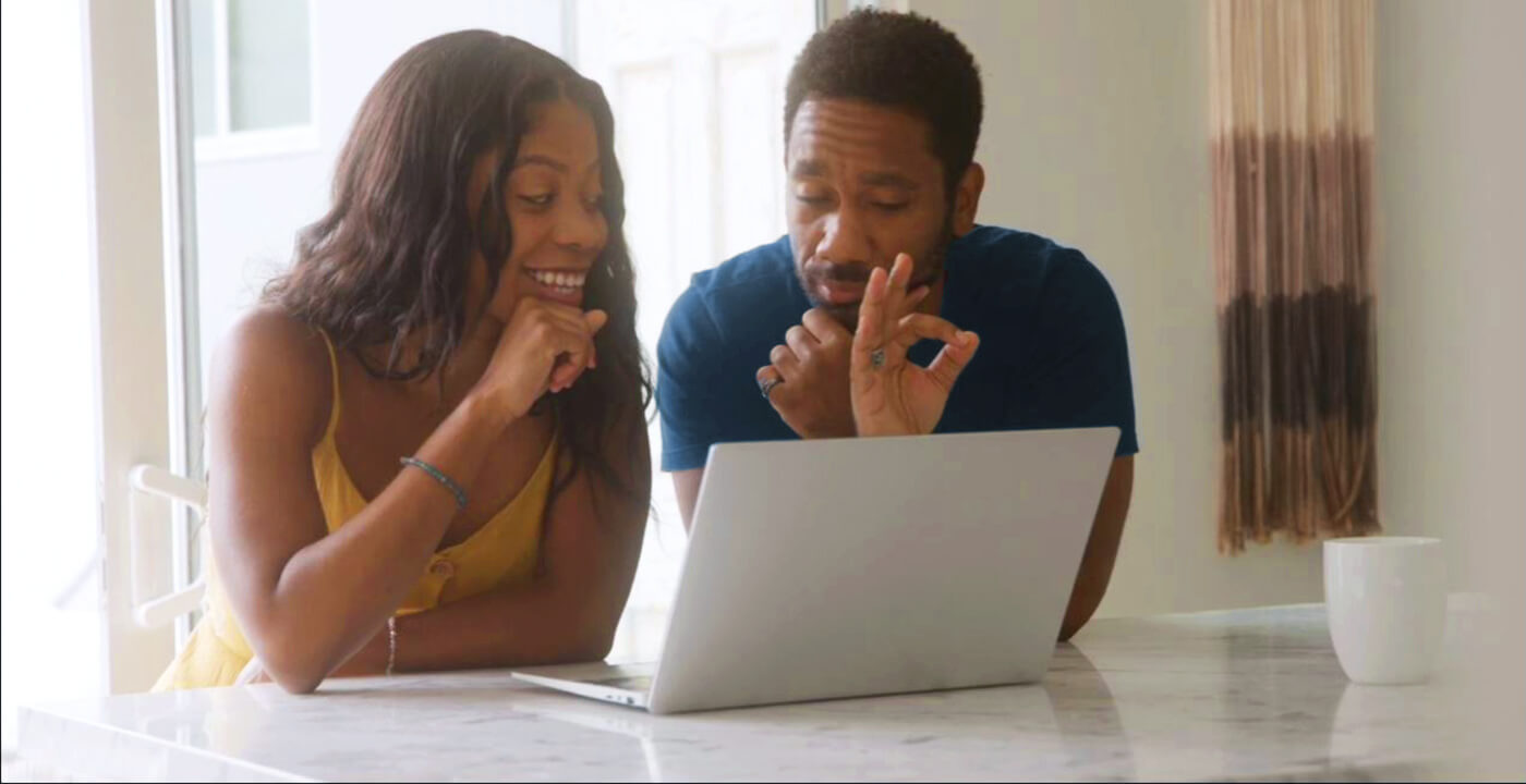 couple comparing providers on their computer